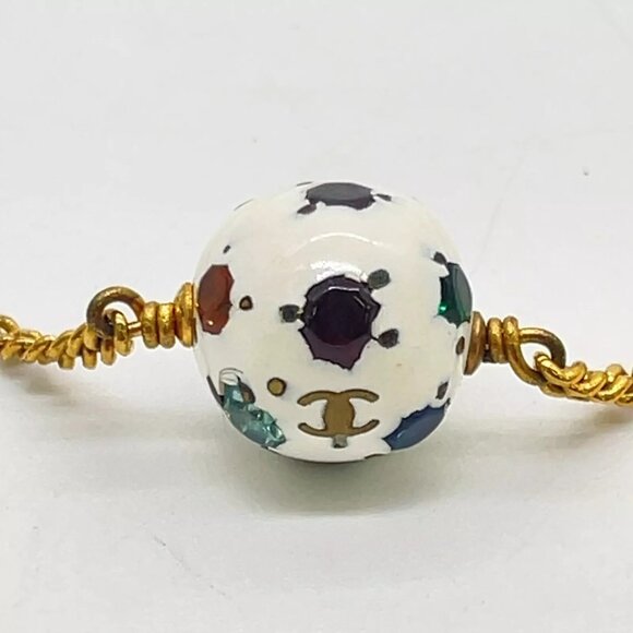 Authentic Chanel Multi-Stone GD 98P Ball Bracelet Comes With Box SK080980 - Picture 7 of 15